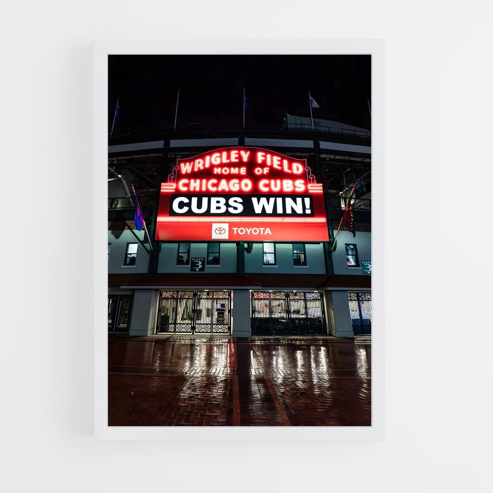 Poster Wrigley Field Glow – affiche Baseball (vue 3)